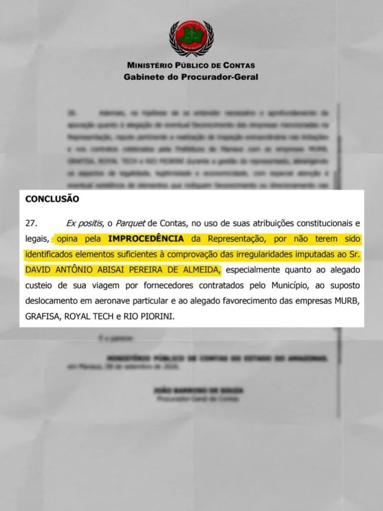 Representação contra David Almeida é considerada improcedente pelo MPC